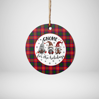 Clan Belshes Tartan Gnome Round Ceramic Ornament