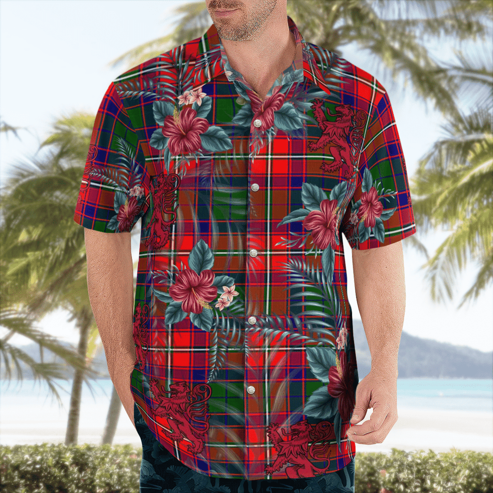 Clan Belshes Tartan Scottish Lion Hawaiian Shirt TF52 Belshes Tartan Tartan Hawaii Shirt   