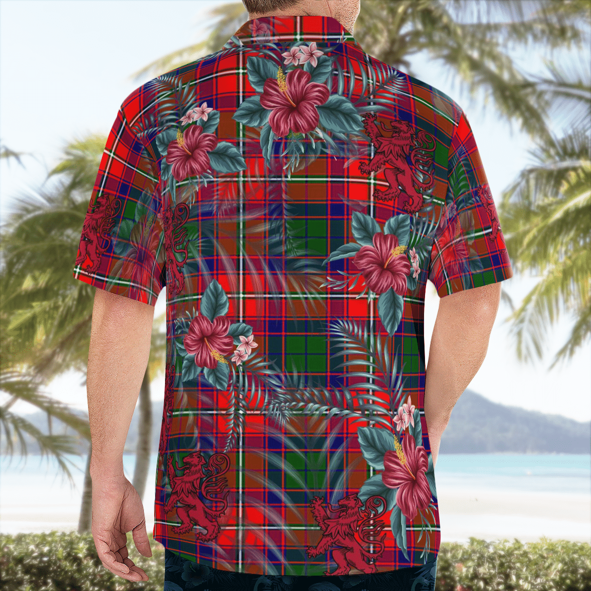 Clan Belshes Tartan Scottish Lion Hawaiian Shirt TF52 Belshes Tartan Tartan Hawaii Shirt   