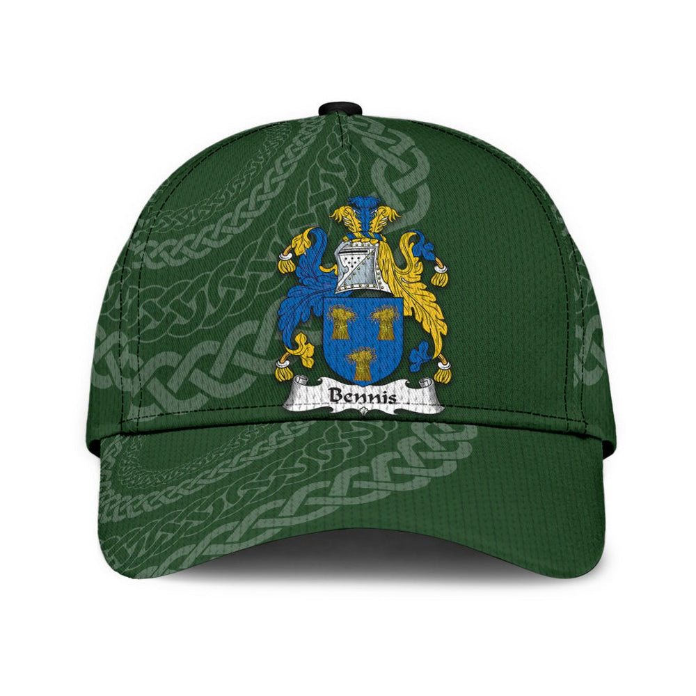 Clan Bennis Coat Of Arms - Irish Family Crest St Patrick's Day Classic CapMU83 Classic Cap - Bennis Coat Of Arms St Patrick's Day Classic Cap Irish Cap   