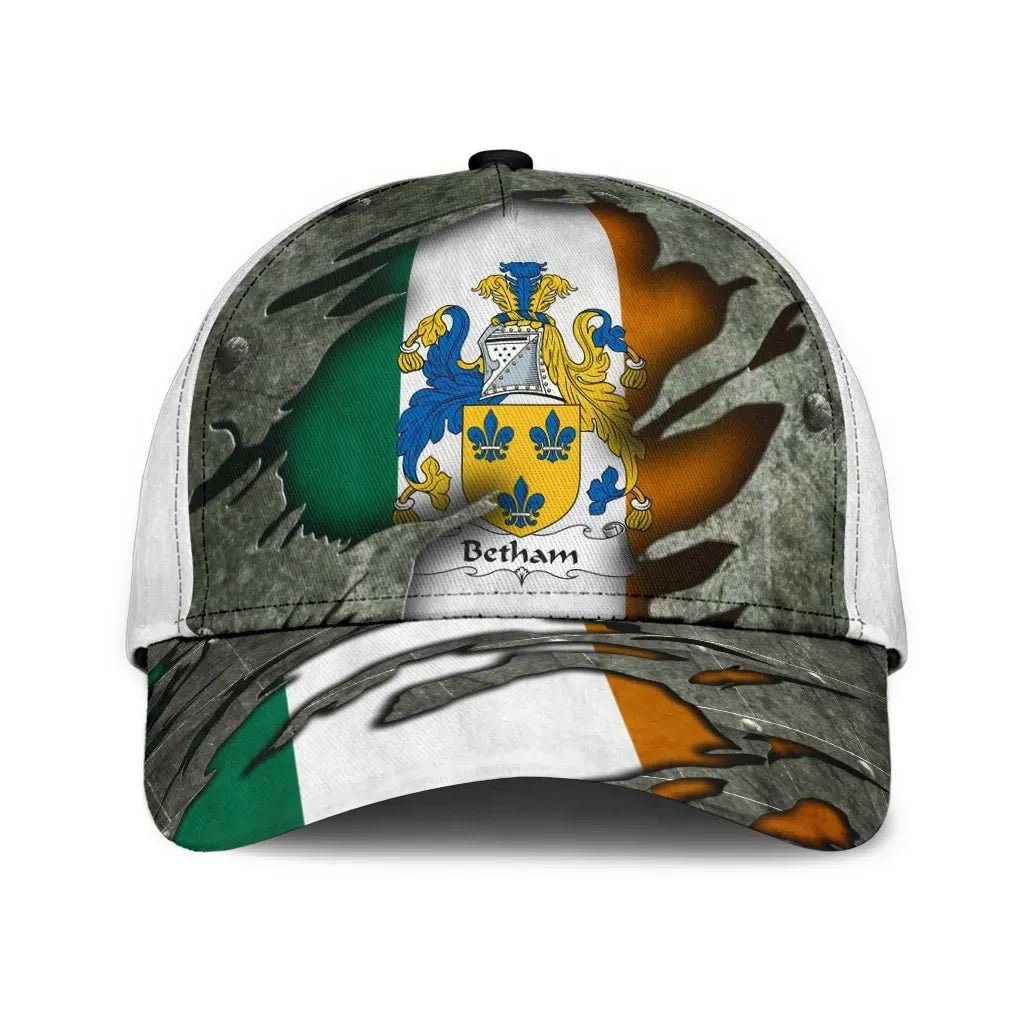 Clan Betham Coat Of Arms - Irish Family Crest Classic Cap FE92 Betham Coat Of Arms Irish Cap   