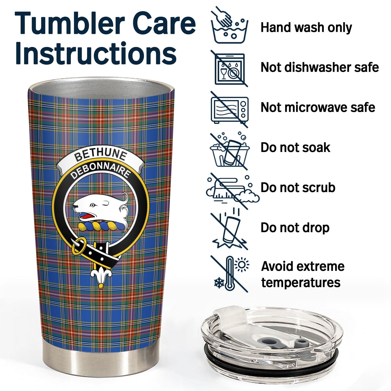Clan Bethune Ancient Tartan Crest Tumbler AO52 Clan Bethune Tartan Today   