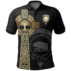 Clan Bethune Clan Unisex Polo Shirt - Celtic Tree Of Life PU11 Bethune Tartan Tartan Polo   
