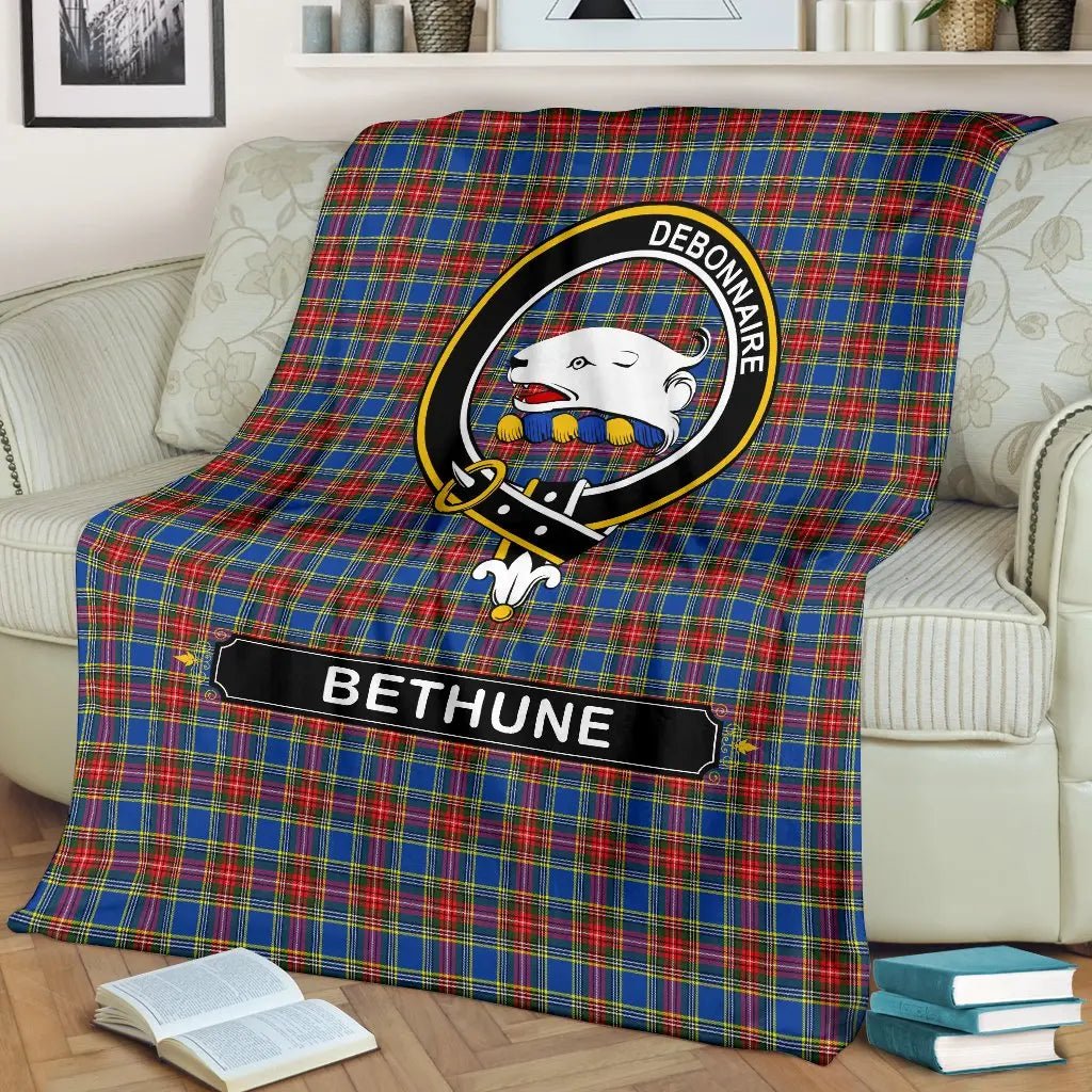 Clan Bethune Family Tartan Crest Blanket 3 Sizes XN34 Clan Bethune Tartan Today   