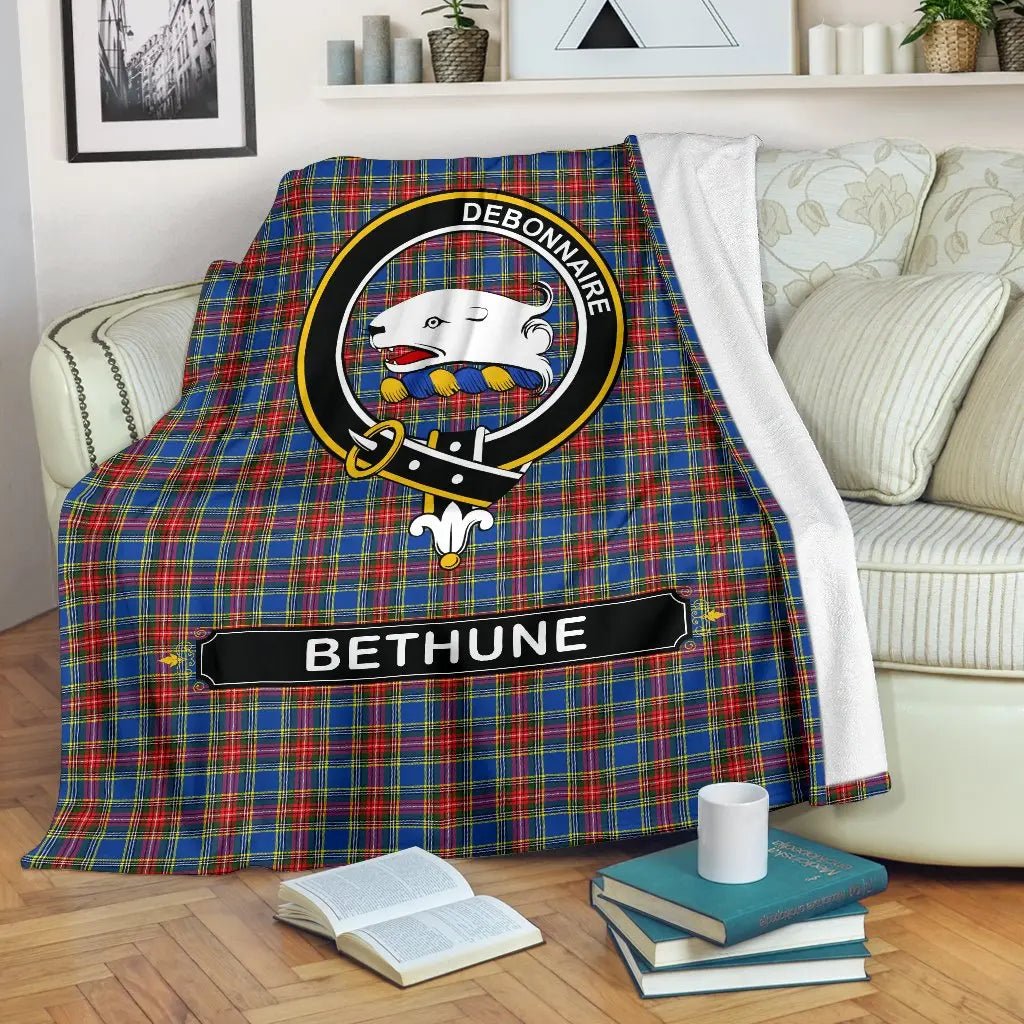 Clan Bethune Family Tartan Crest Blanket 3 Sizes XN34 Clan Bethune Tartan Today   