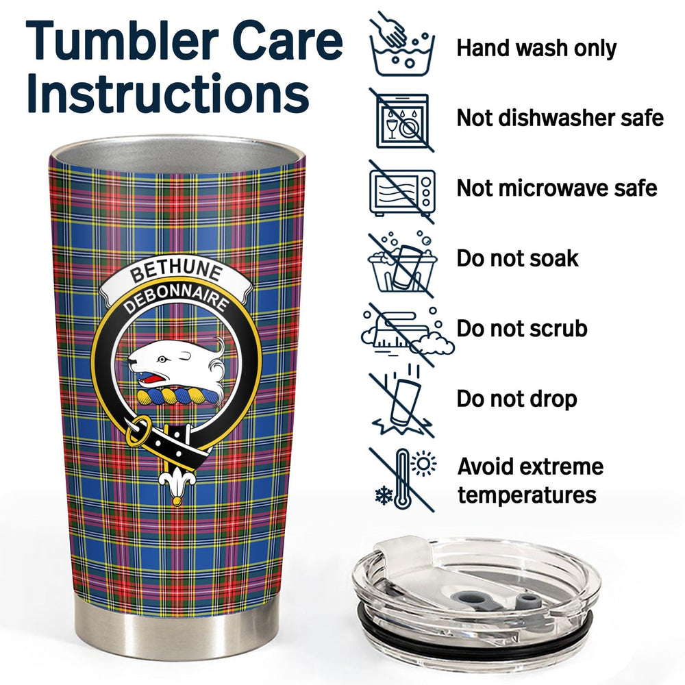 Clan Bethune Modern Tartan Crest Tumbler MF45 Clan Bethune Tartan Today   