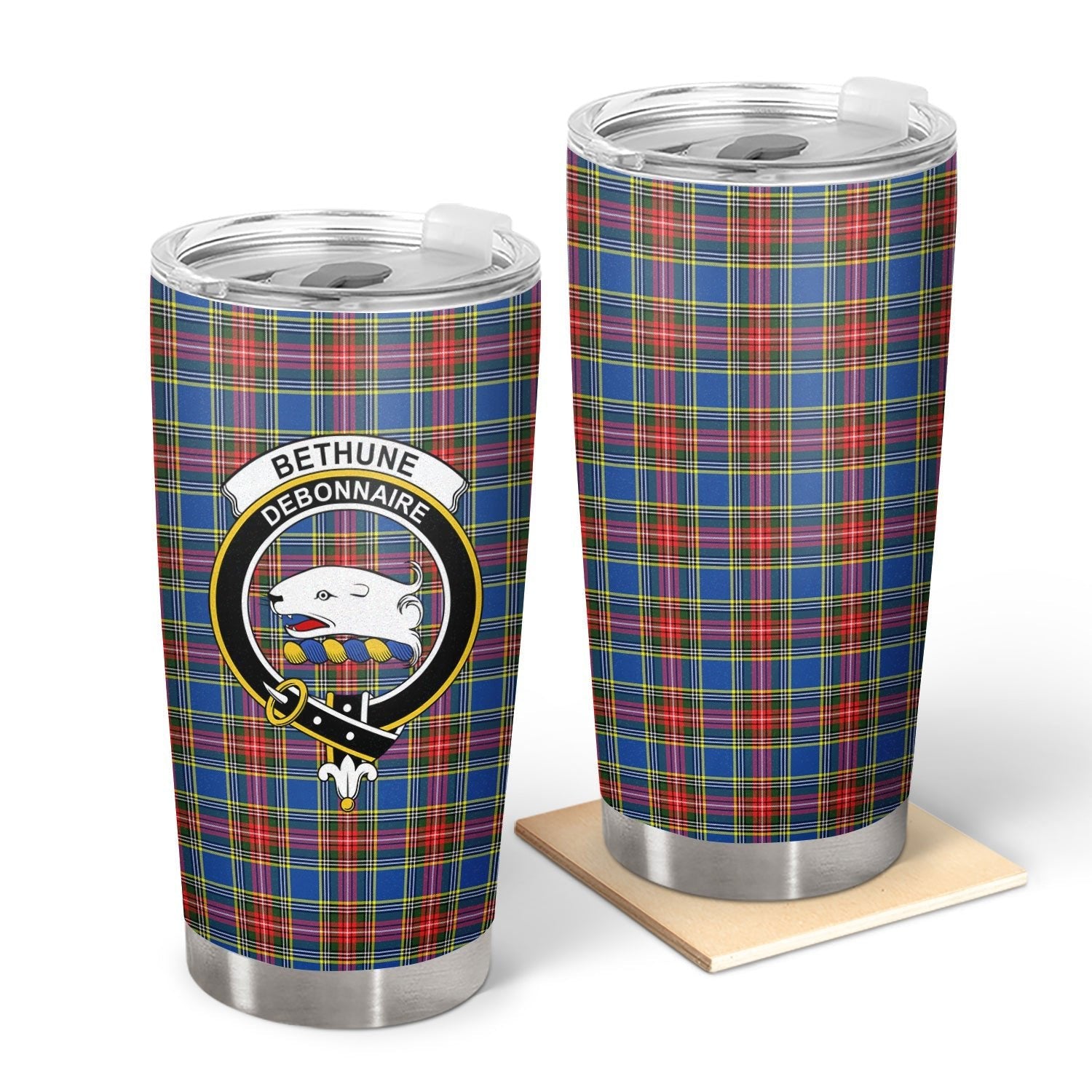 Clan Bethune Modern Tartan Crest Tumbler MF45 Clan Bethune Tartan Today   