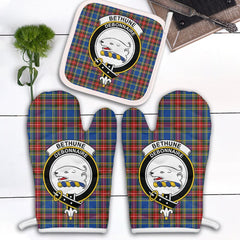 Clan Bethune Tartan Crest Oven Mitt And Pot Holder (2 Oven Mitts + 1 Pot Holder) UR38 Clan Bethune Tartan Today   