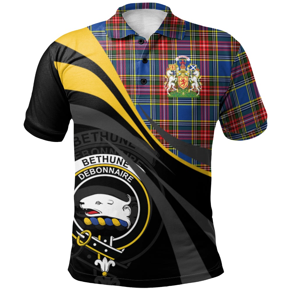 Clan Bethune Tartan Polo Shirt - Royal Coat Of Arms Style CR57 Bethune Tartan Tartan Polo   