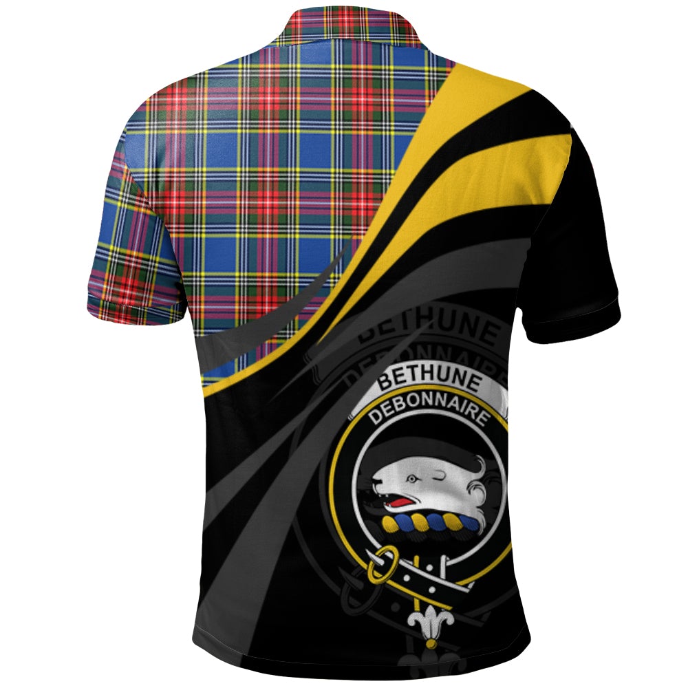 Clan Bethune Tartan Polo Shirt - Royal Coat Of Arms Style CR57 Bethune Tartan Tartan Polo   