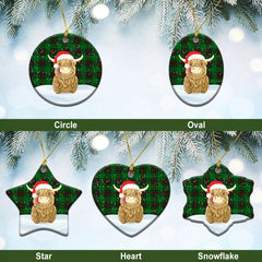 Clan Beveridge Tartan Christmas Ceramic Ornament Highland Cows Style IS67 Beveridge Tartan Tartan Ornament   