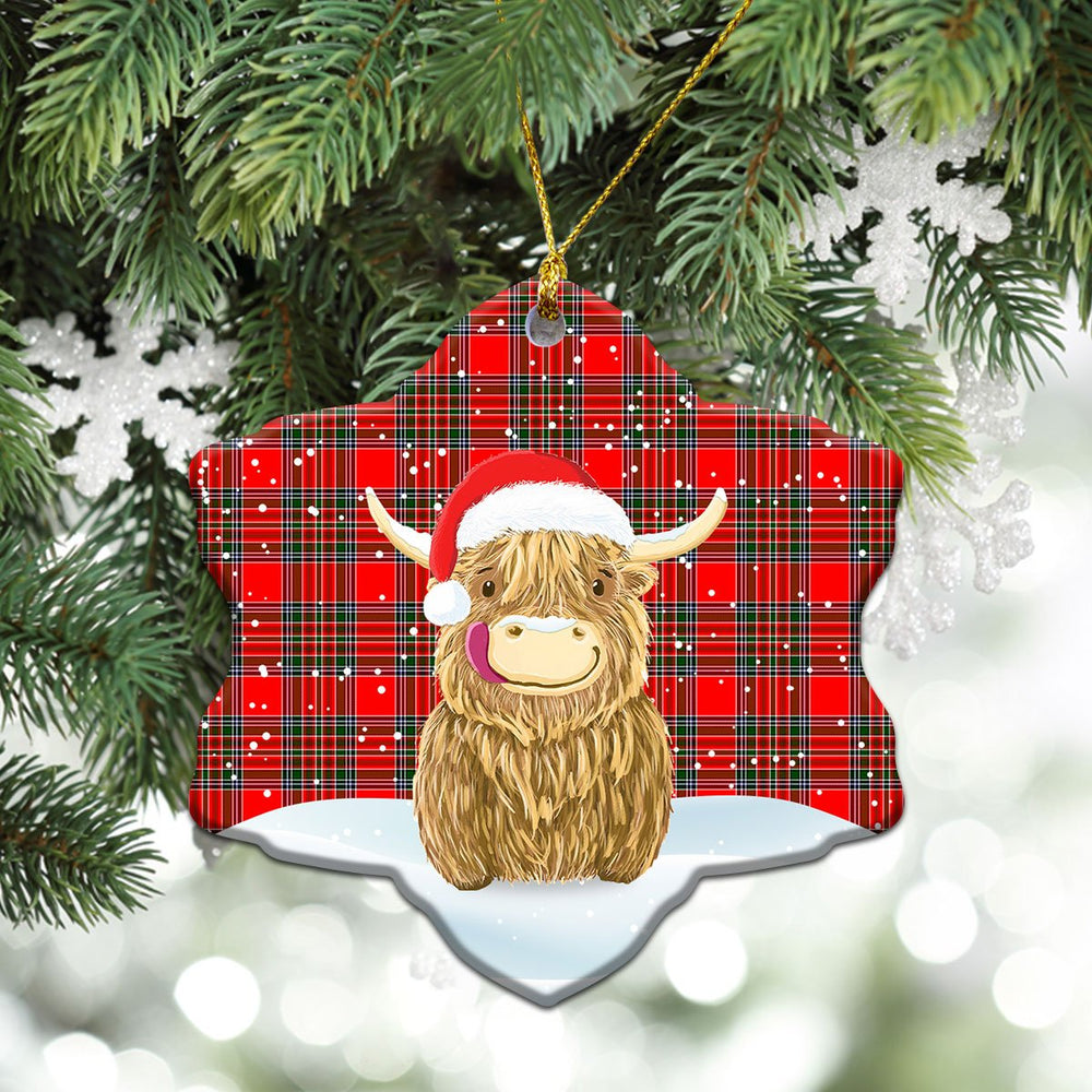 Clan Binning (of Wallifoord) Tartan Christmas Ceramic Ornament Highland Cows Style TX50 Binning (of Wallifoord) Tartan Tartan Ornament   