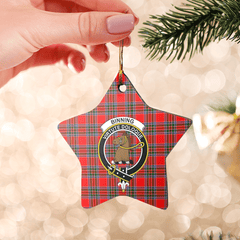 Clan Binning Tartan Crest Star Ceramic Ornament EC57 Binning Tartan Tartan Christmas   