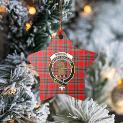 Clan Binning Tartan Crest Star Ceramic Ornament EC57 Binning Tartan Tartan Christmas   