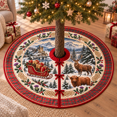 Clan Binning Tartan Highland Christmas Tree Skirt