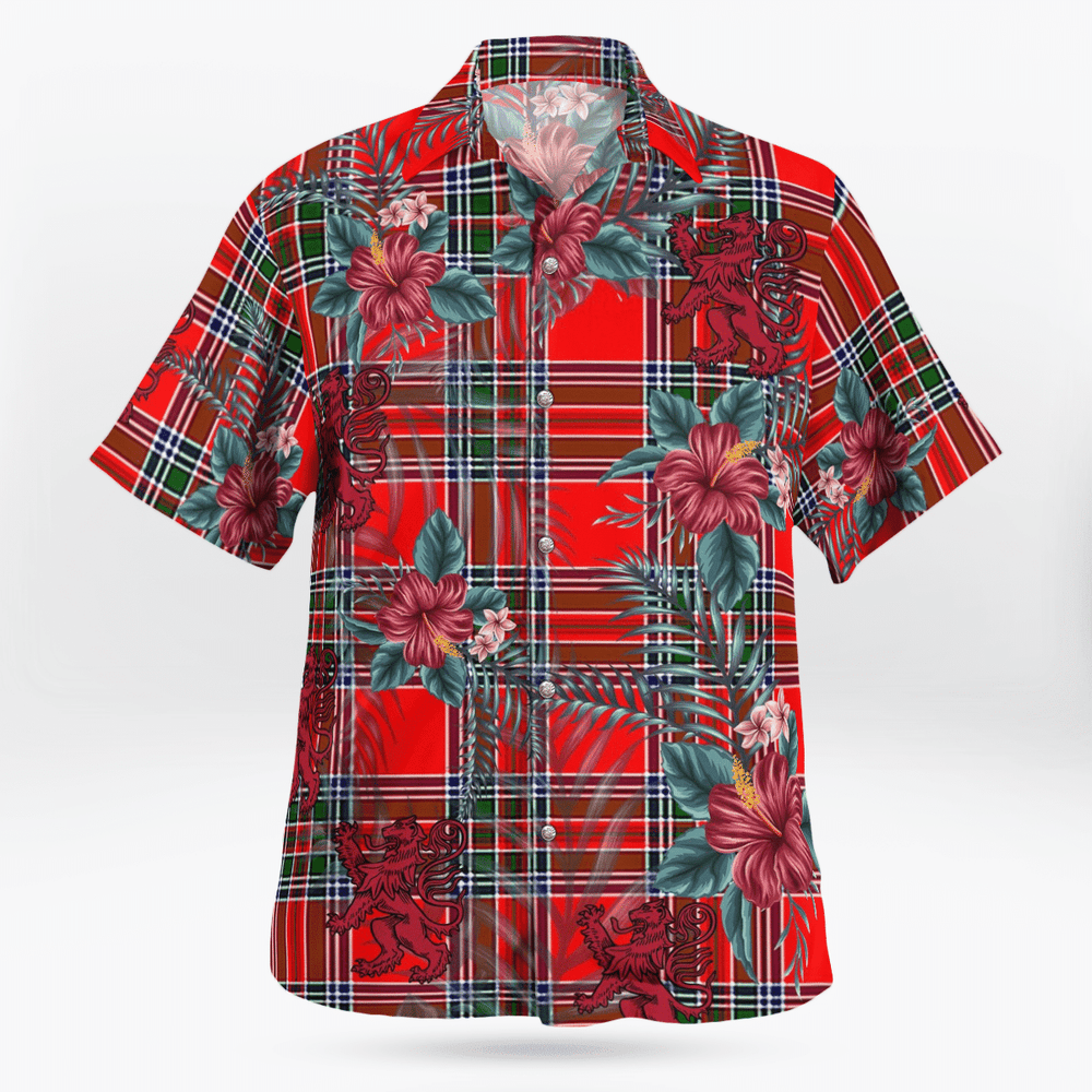 Clan Binning Tartan Scottish Lion Hawaiian Shirt EI61 Binning Tartan Tartan Hawaii Shirt   