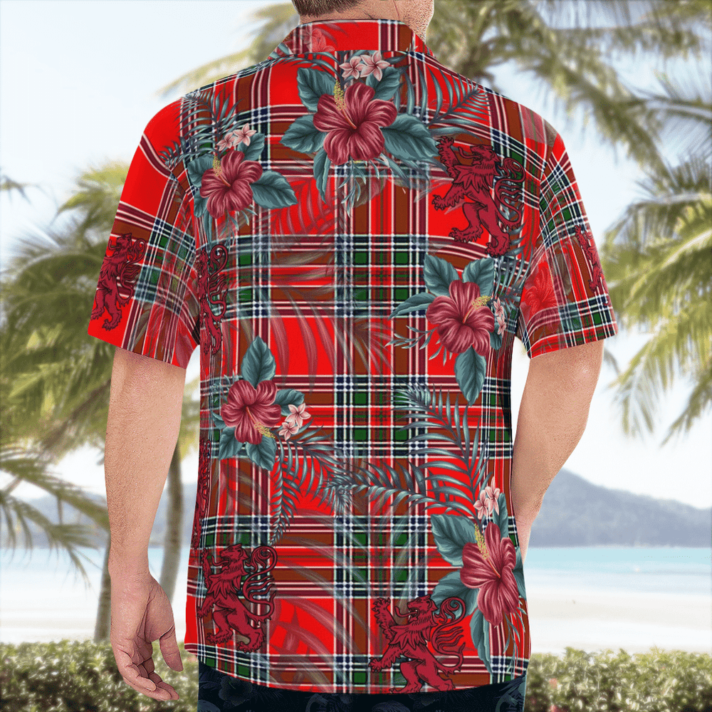 Clan Binning Tartan Scottish Lion Hawaiian Shirt EI61 Binning Tartan Tartan Hawaii Shirt   