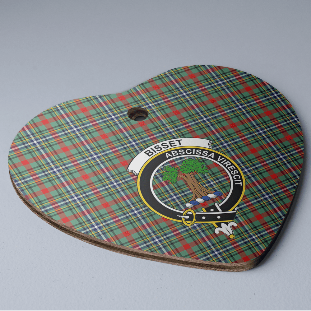 Clan Bisset 2 Tartan Crest Heart Ceramic Ornament VN38 Bisset 2 Tartan Tartan Christmas   