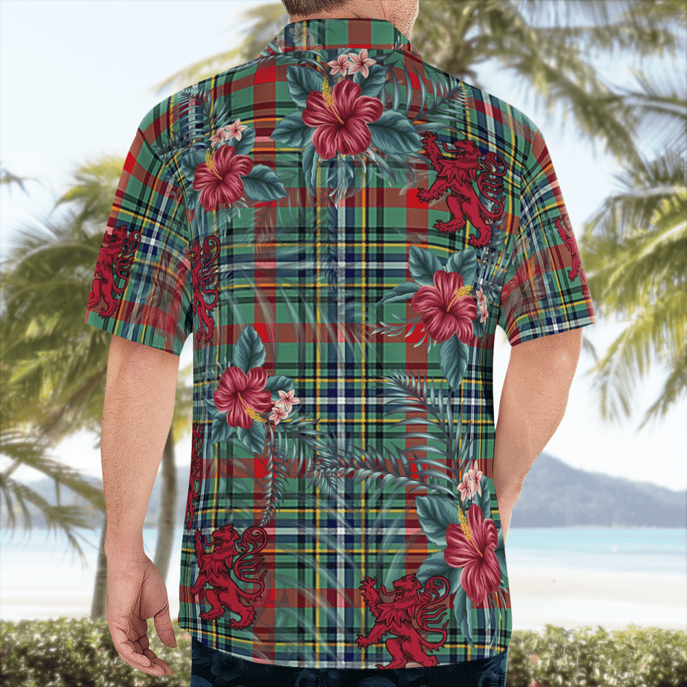 Clan Bisset 2 Tartan Scottish Lion Hawaiian Shirt MD47 Bisset 2 Tartan Tartan Hawaii Shirt   