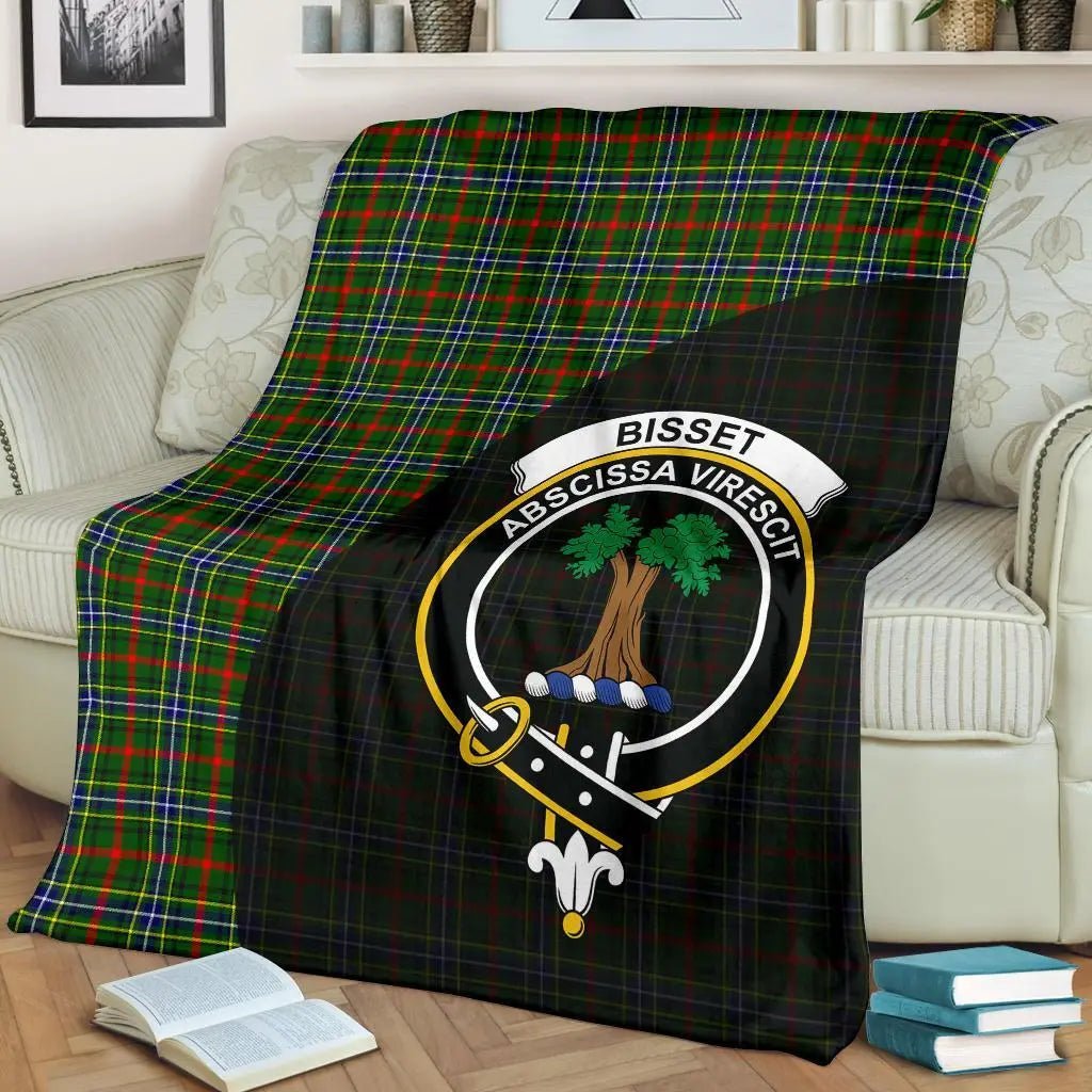 Clan Bisset Tartan Crest Blanket Wave Style HC58 Clan Bisset Tartan Today   