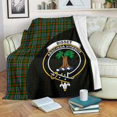 Clan Bisset Tartan Crest Blanket Wave Style HC58 Clan Bisset Tartan Today   