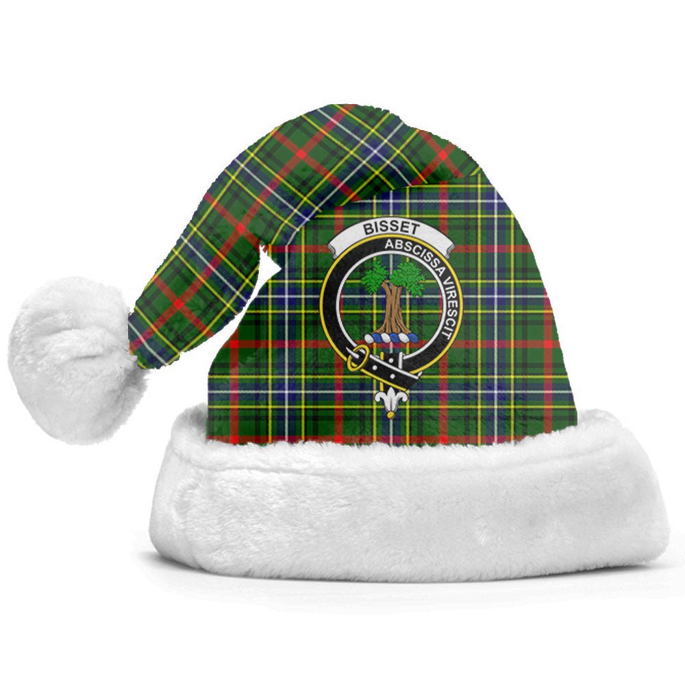 Clan Bisset Tartan Crest Christmas Santa Hat BL55 Bisset Tartan Tartan Santa Hat   