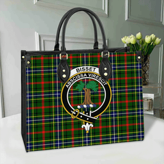 Clan Bisset Tartan Crest Leather Bag BA21 Clan Bisset Tartan Today   