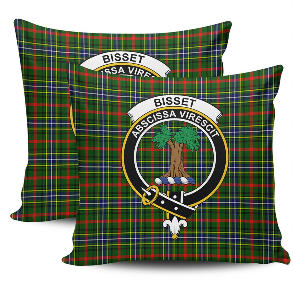 Clan Bisset Tartan Crest Pillow Cover HX16 Clan Bisset Tartan Today   