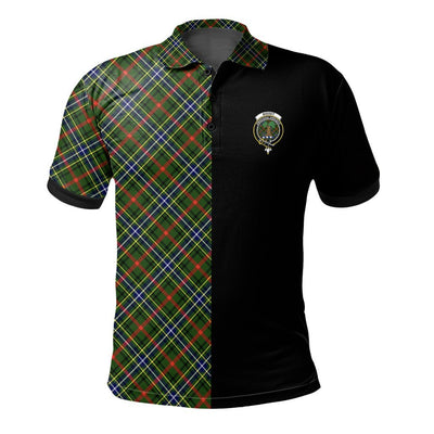 Clan Bisset Tartan Polo Shirt Half of Me - Cross Style