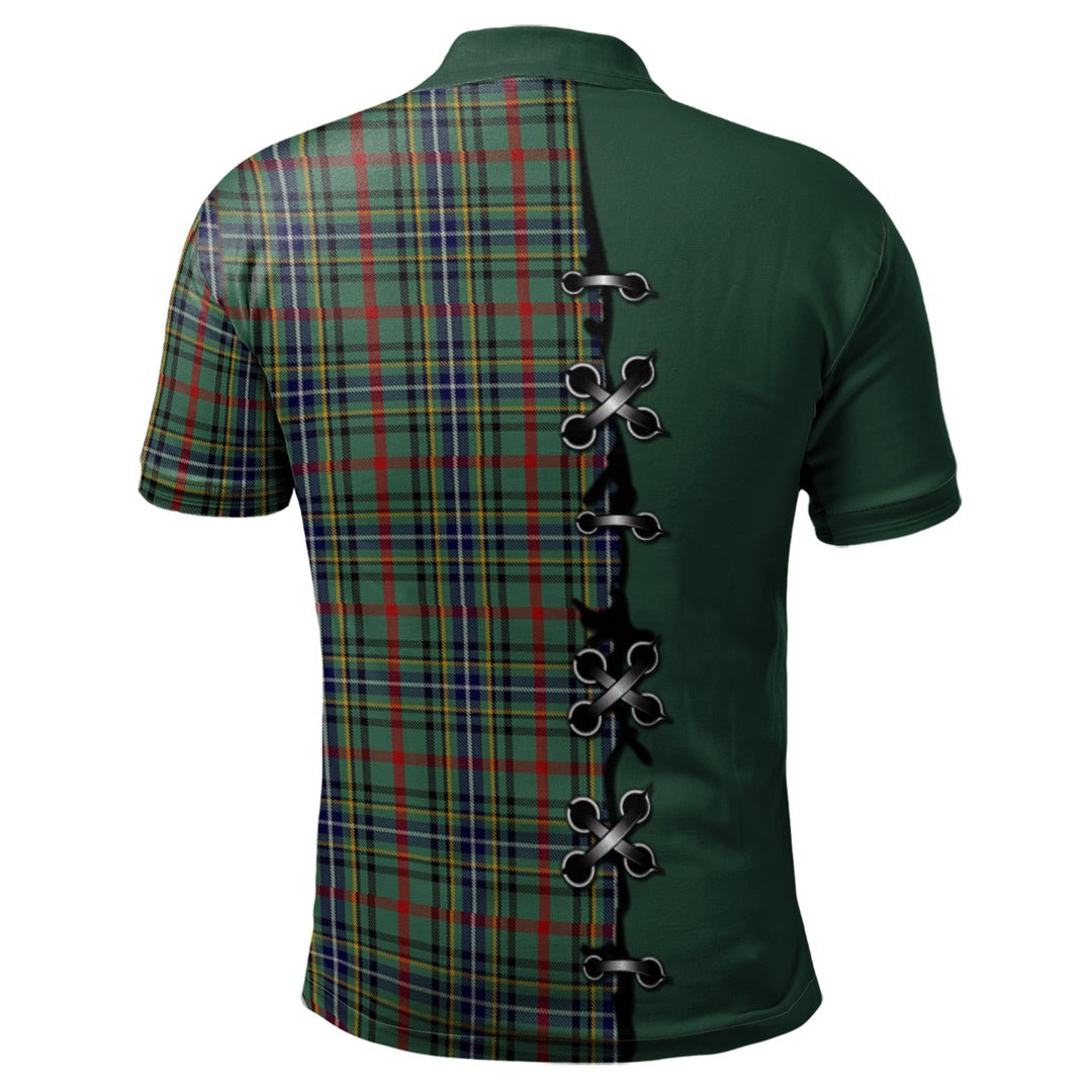 Clan Bisset Tartan Polo Shirt - Lion Rampant And Celtic Thistle Style MA81 Bisset Tartan Tartan Polo   