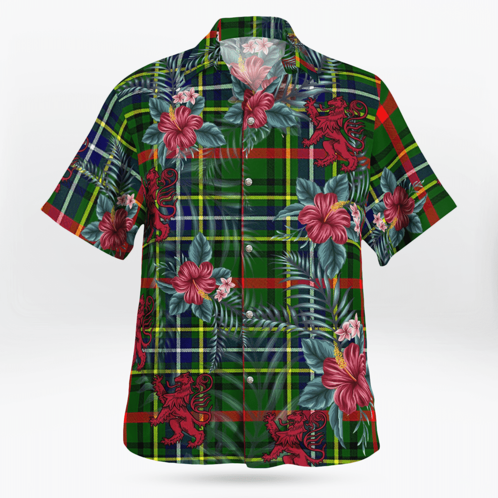 Clan Bisset Tartan Scottish Lion Hawaiian Shirt BT36 Bisset Tartan Tartan Hawaii Shirt   