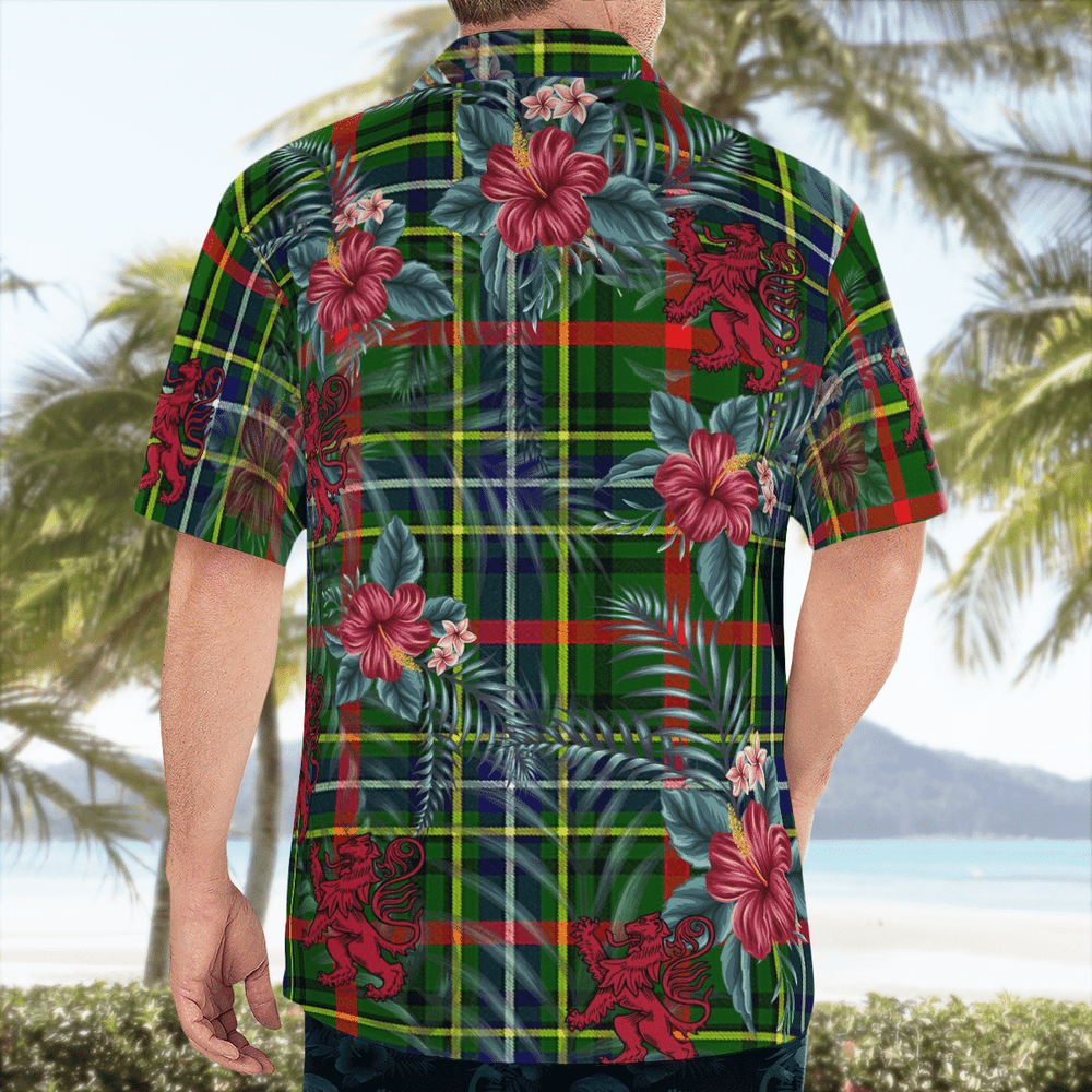 Clan Bisset Tartan Scottish Lion Hawaiian Shirt BT36 Bisset Tartan Tartan Hawaii Shirt   