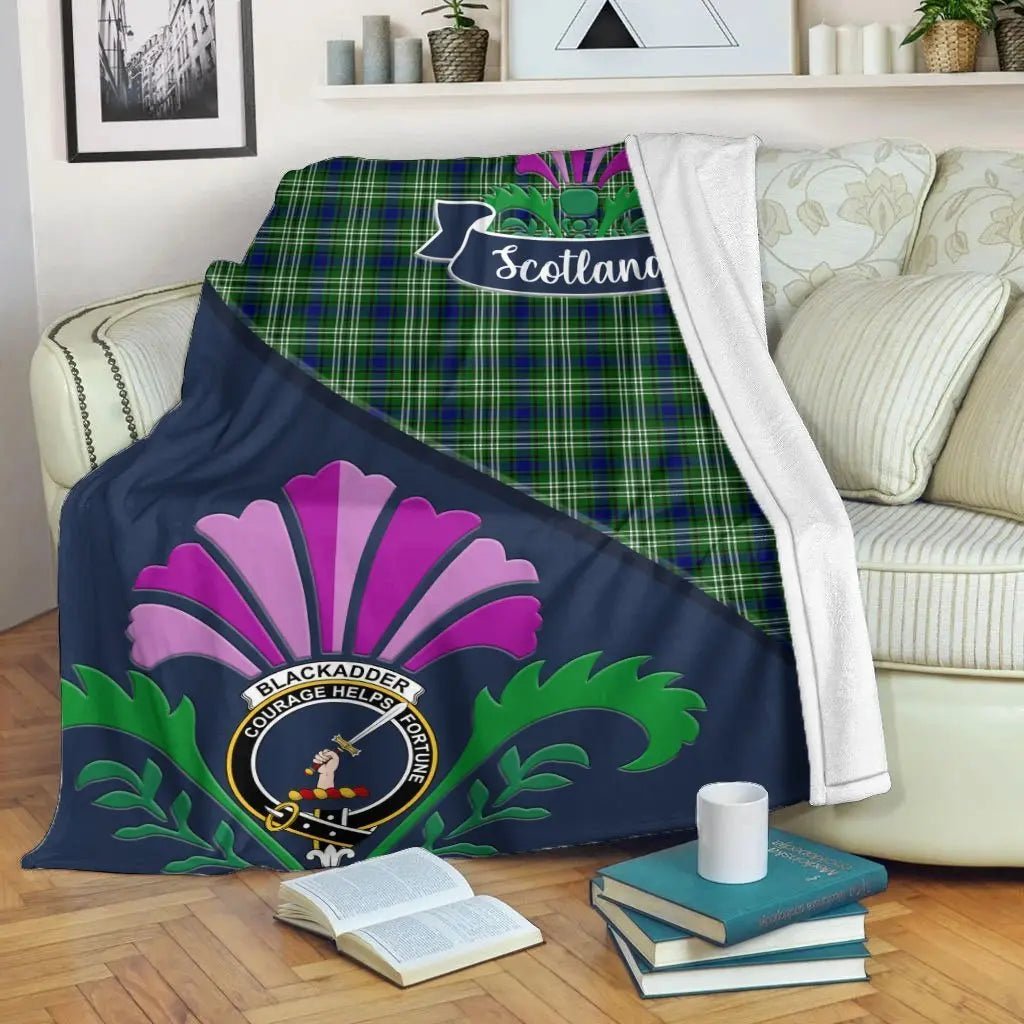Clan Black adder Tartan Crest Premium Blanket Thistle Style GP85 Clan Black Watch Tartan Today   