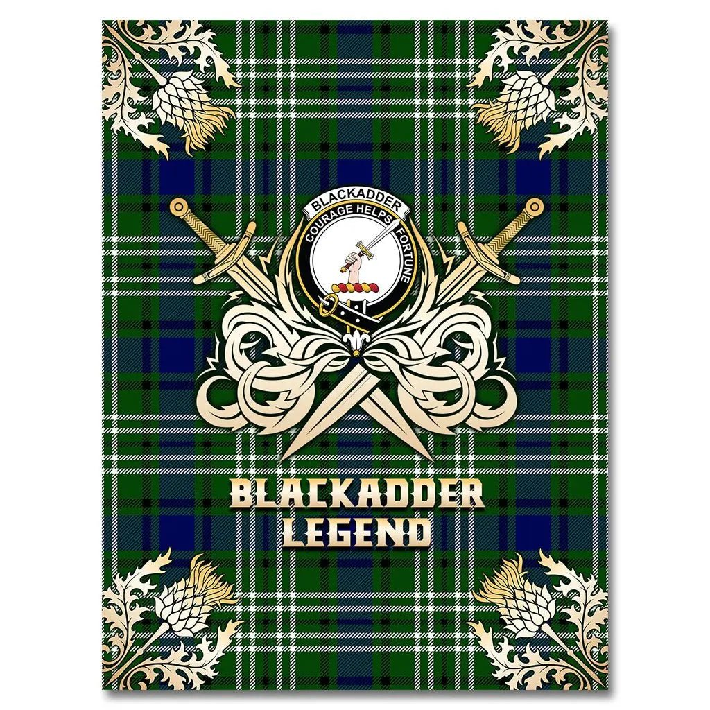 Clan Black adder Tartan Gold Courage Symbol Blanket XO86 Clan Black Watch Tartan Today   
