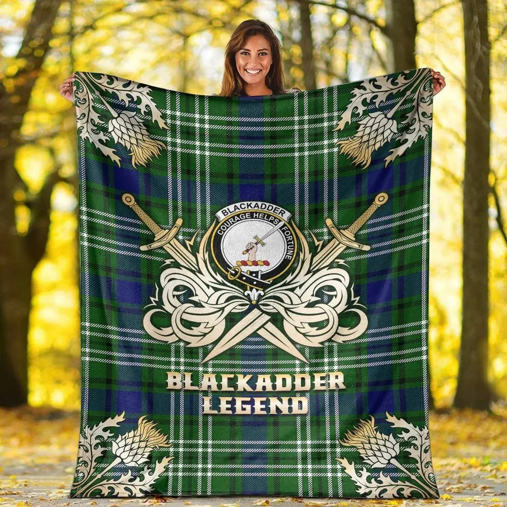 Clan Black adder Tartan Gold Courage Symbol Blanket XO86 Clan Black Watch Tartan Today   