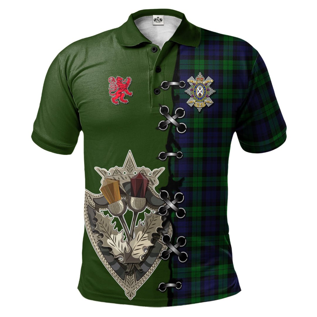 Clan Black Watch of Canada Tartan Tartan Polo Shirt - Lion Rampant And Celtic Thistle Style EM74 Black Watch of Canada Tartan Tartan Tartan Polo   