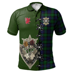 Clan Black Watch of Canada Tartan Tartan Polo Shirt - Lion Rampant And Celtic Thistle Style EM74 Black Watch of Canada Tartan Tartan Tartan Polo   