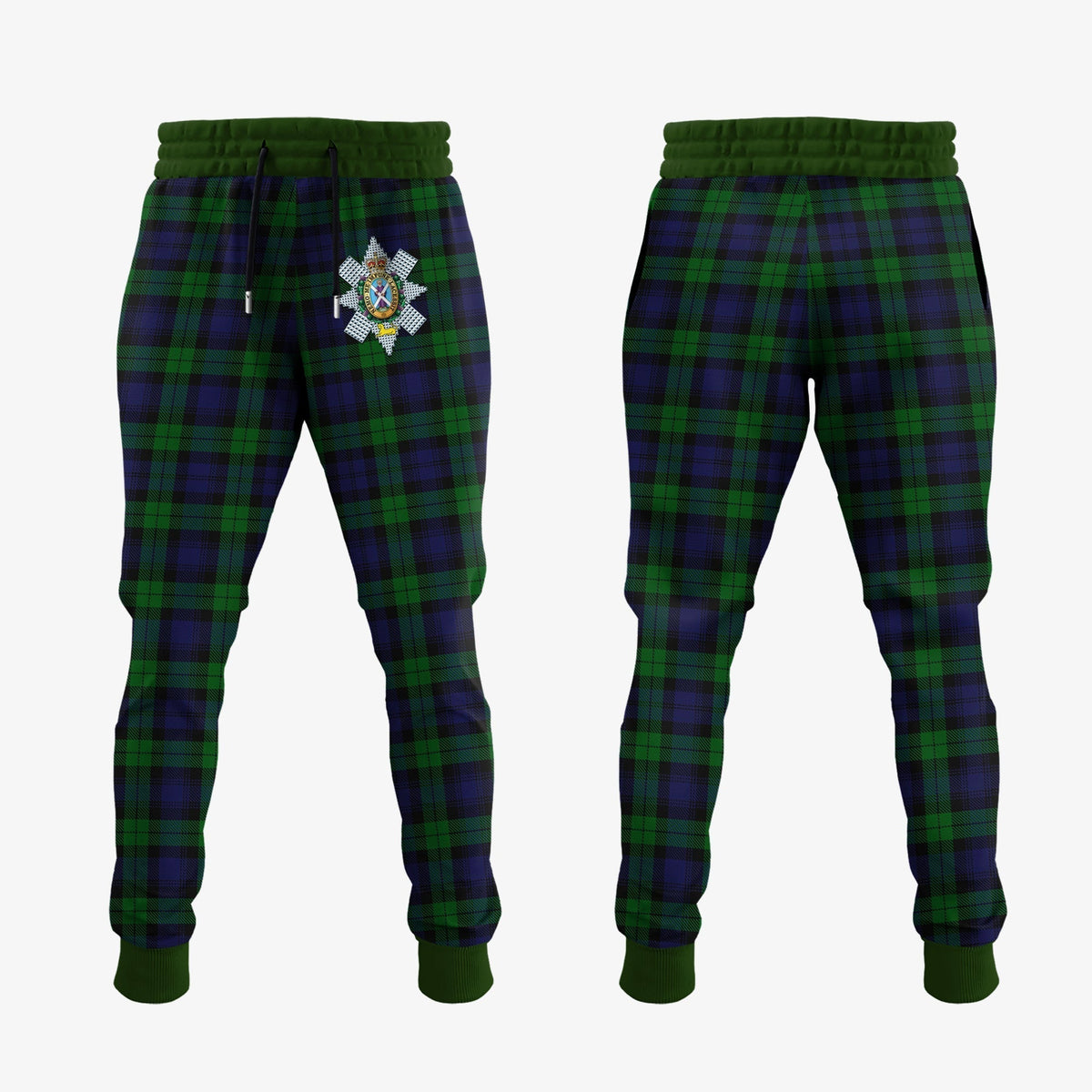 Clan Black Watch Tartan Crest Jogger Sweatpants FZ36 Clan Hall Tartan Today   