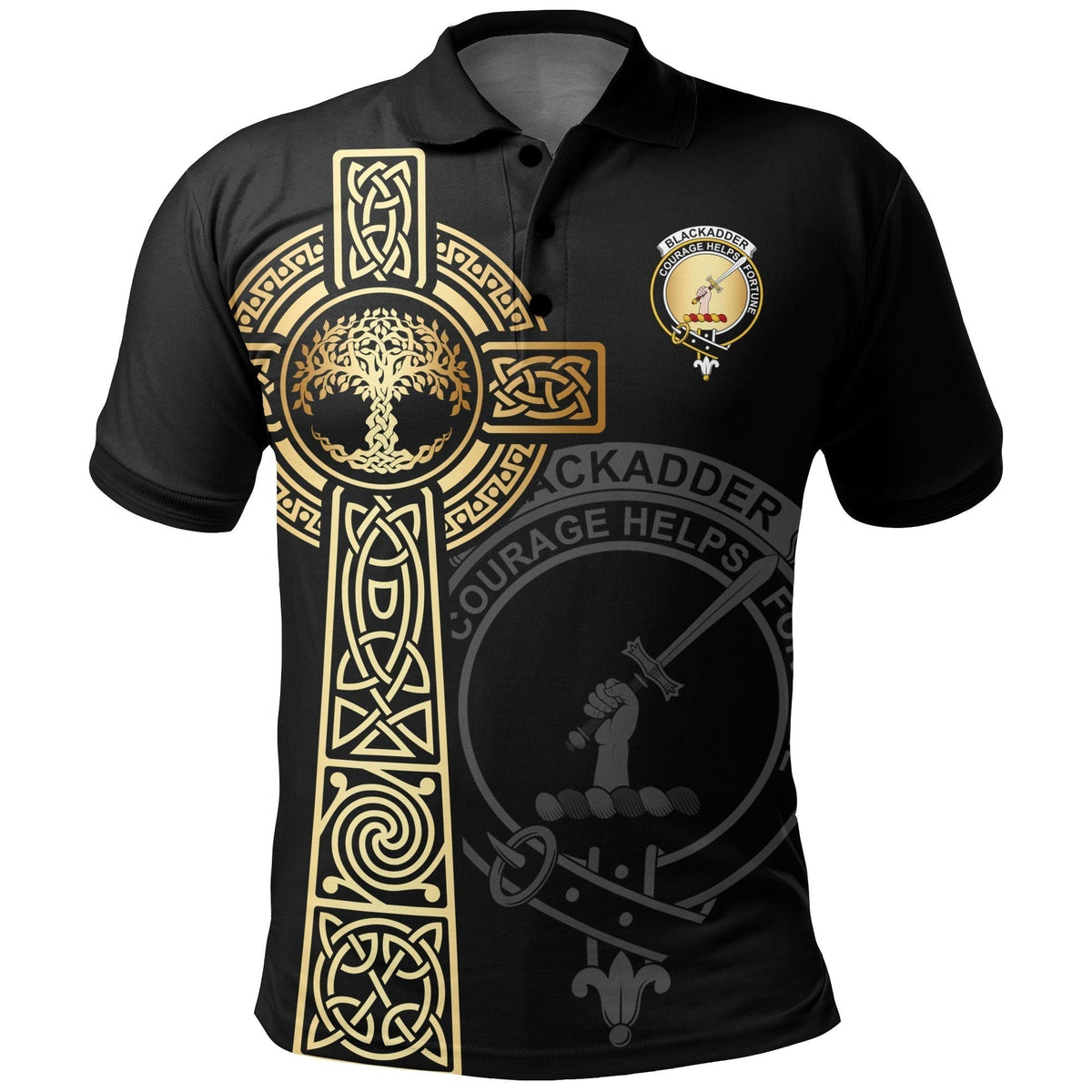Clan Blackadder Clan Unisex Polo Shirt - Celtic Tree Of Life QO90 Blackadder Tartan Tartan Polo   