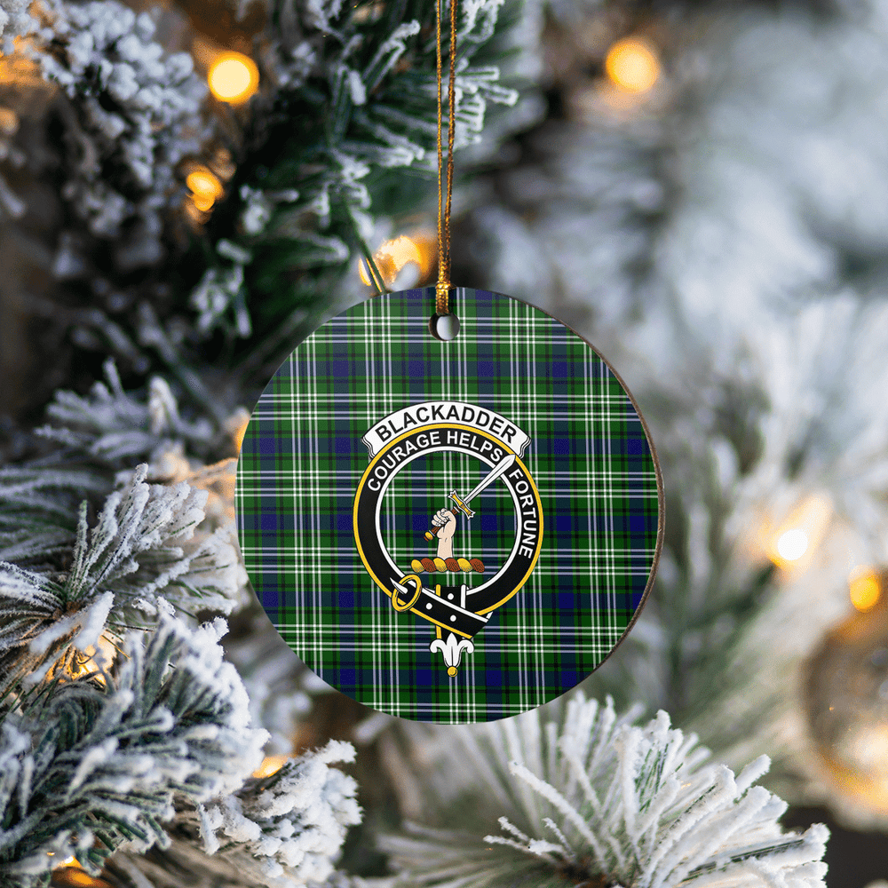 Clan Blackadder Tartan Crest Round Ceramic Ornament KT23 Blackadder Tartan Tartan Christmas   