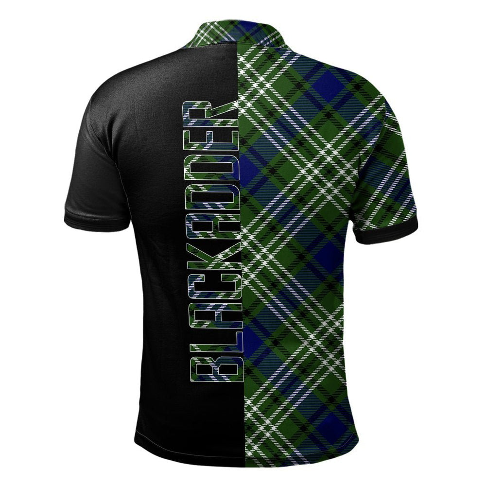 Clan Blackadder Tartan Polo Shirt Half of Me - Cross Style TJ74 Blackadder Tartan Tartan Polo   