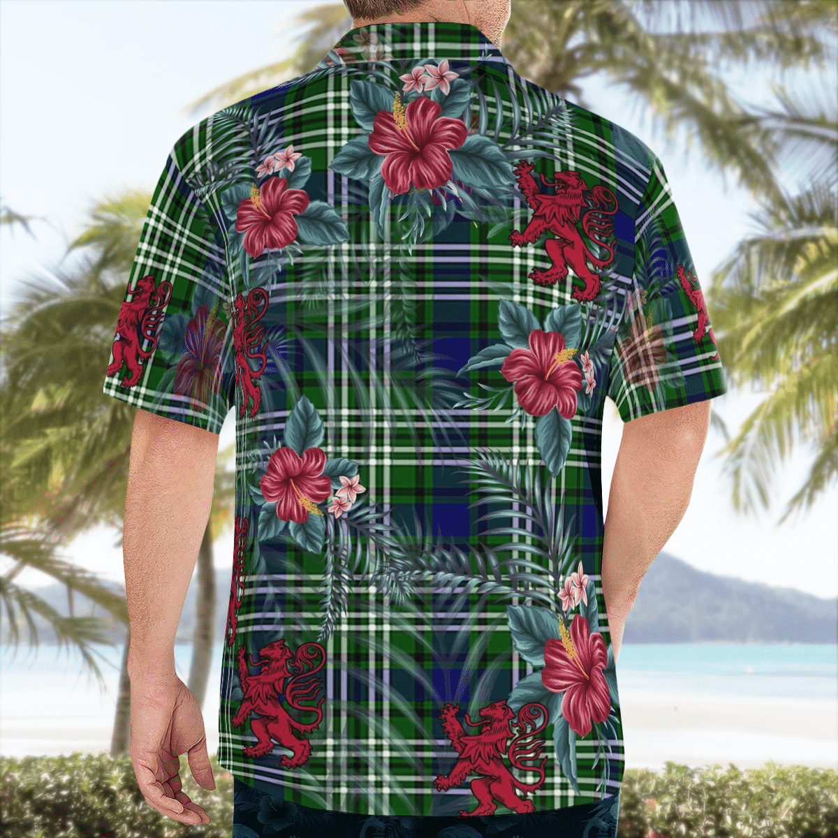 Clan Blackadder Tartan Scottish Lion Hawaiian Shirt WK11 Blackadder Tartan Tartan Hawaii Shirt   