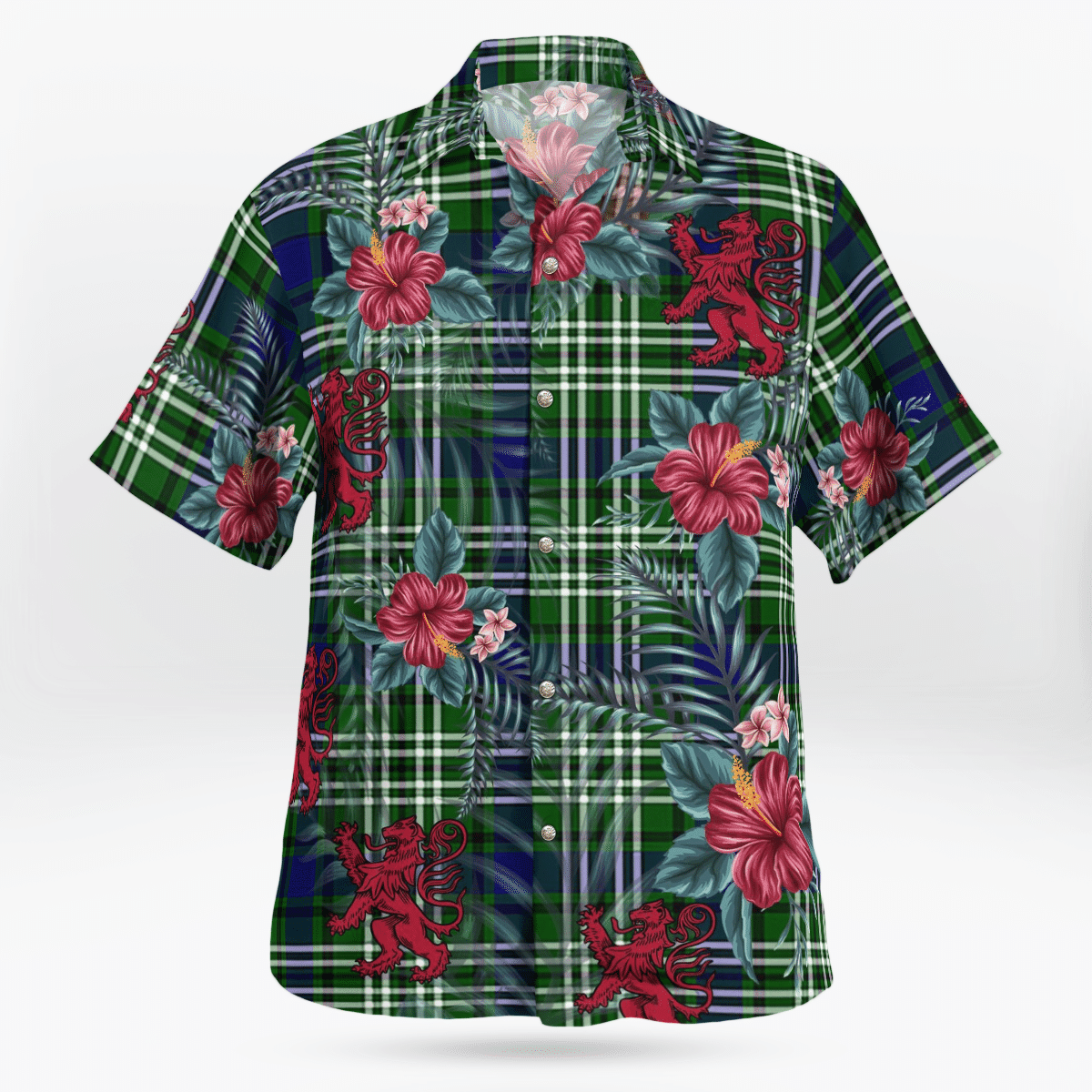 Clan Blackadder Tartan Scottish Lion Hawaiian Shirt WK11 Blackadder Tartan Tartan Hawaii Shirt   