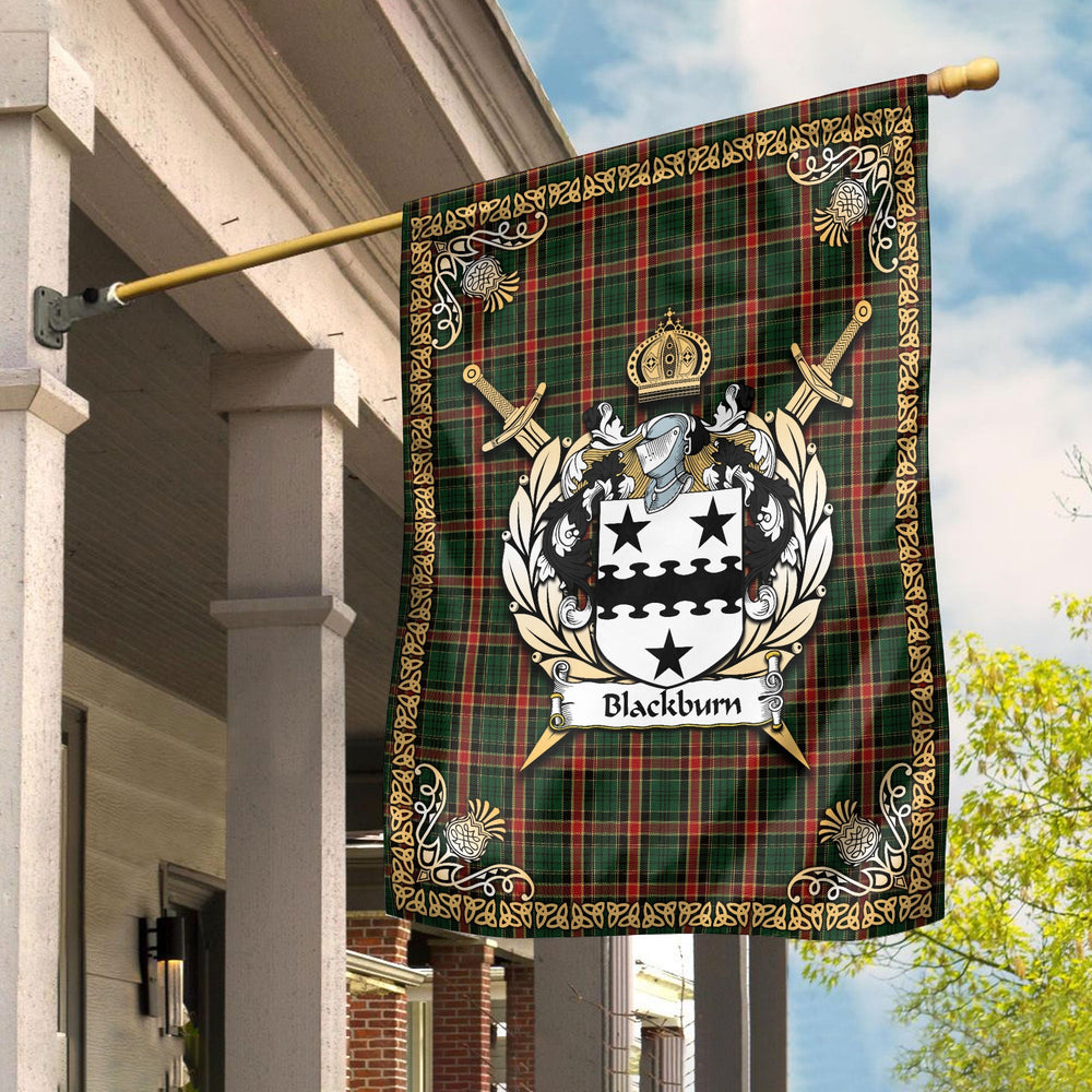 Clan Blackburn Tartan Crest Garden Flag  - Celtic Thistle  JH27 Clan Hall Tartan Today   