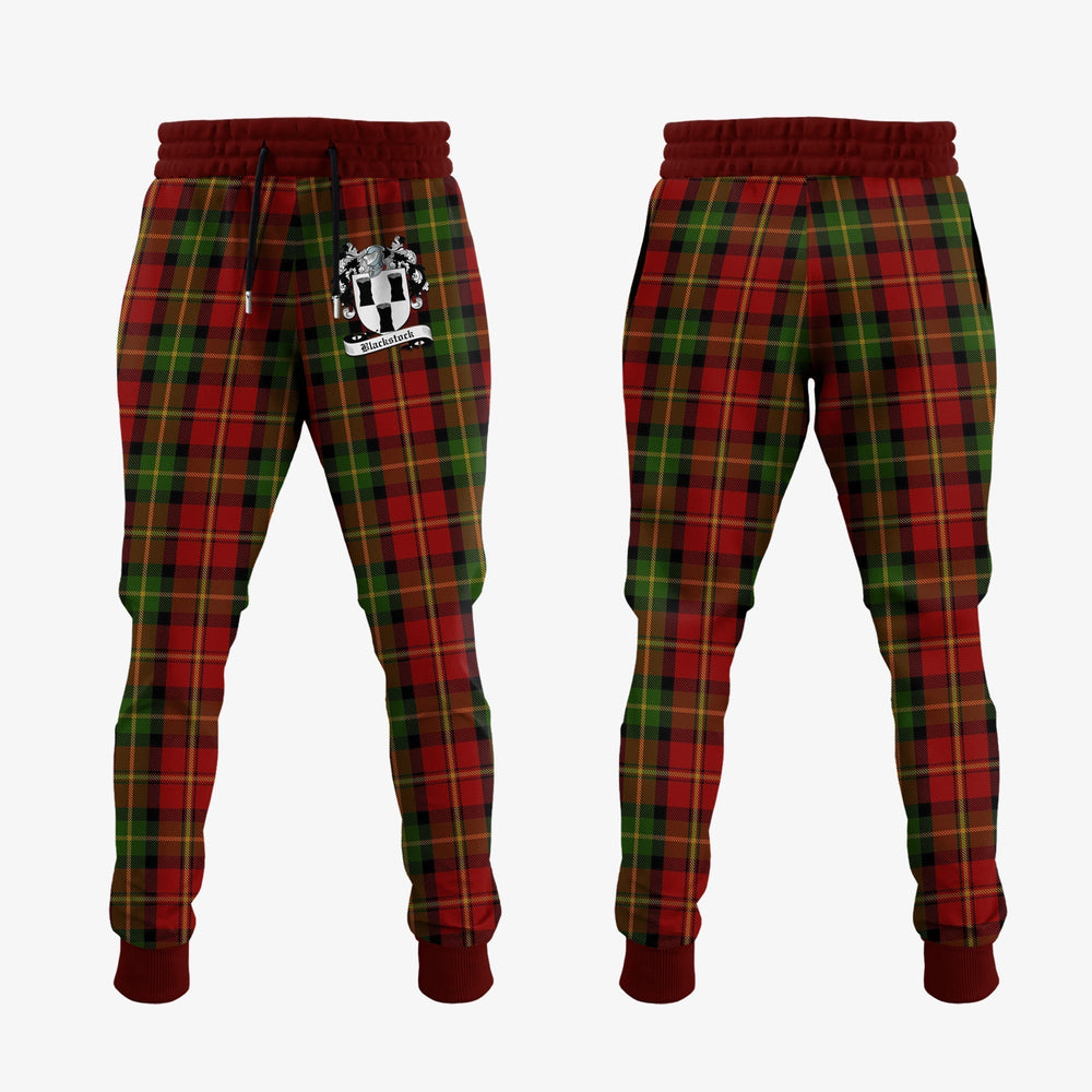 Clan Blackstock Red Dress Tartan Crest Jogger Sweatpants UQ99 Clan Blackstock Tartan Today   