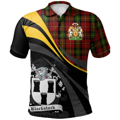 Clan Blackstock Red Dress Tartan Polo Shirt - Royal Coat Of Arms Style