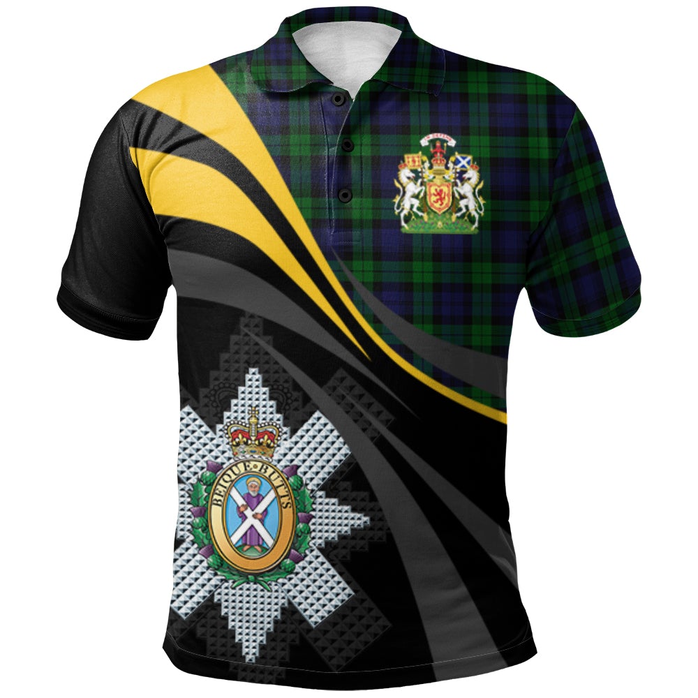 Clan Blackwatch 01 Tartan Polo Shirt - Royal Coat Of Arms Style WO20 Blackwatch 01 Tartan Tartan Polo   
