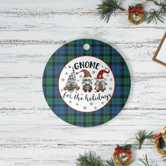 Clan Blackwatch Ancient Tartan Gnome Round Ceramic Ornament TS43 Blackwatch Ancient Tartan Tartan Christmas   