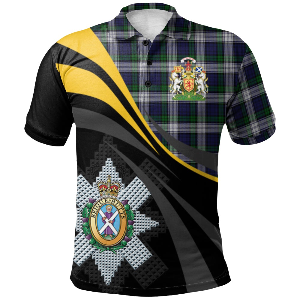 Clan Blackwatch Dress (Asymmetrical) Tartan Polo Shirt - Royal Coat Of Arms Style TJ24 Blackwatch Dress (Asymmetrical) Tartan Tartan Polo   