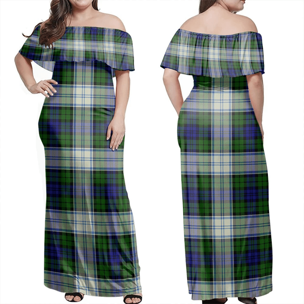 Clan Blackwatch Dress Modern Tartan Hawaii Dress YR69 Clan Black Watch Tartan Hawaii Dress   